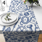 Navy Blue Coastal Table Decor, Nautical Table Runner, Coastal Marine Table Decor, Ocean Themed Dining Table Runners, Beach House Runners