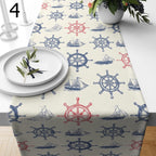 Nautical Anchor Table Runner, Coastal Sailboat Table Runner, Navy Blue Anchor Table Runners, Beach House Table Decor, Maritime Runners