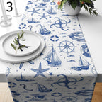 Nautical Anchor Table Runner, Coastal Sailboat Table Runner, Navy Blue Anchor Table Runners, Beach House Table Decor, Maritime Runners