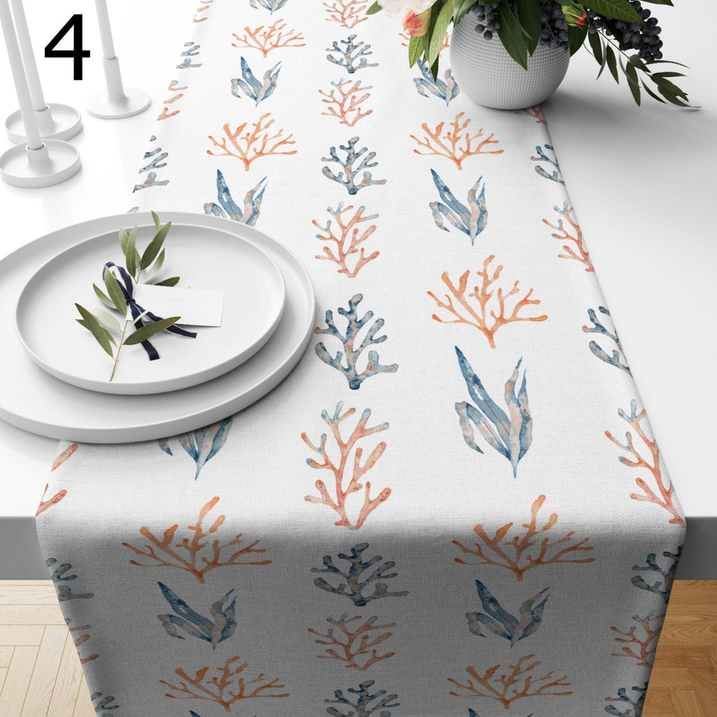 Nautical Coral Table Runner, Coral Table Runners, Coastal Elegance Runners, Sea Creatures Table Runner, Beach House Dining Runners