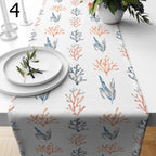 Nautical Coral Table Runner, Coral Table Runners, Coastal Elegance Runners, Sea Creatures Table Runner, Beach House Dining Runners