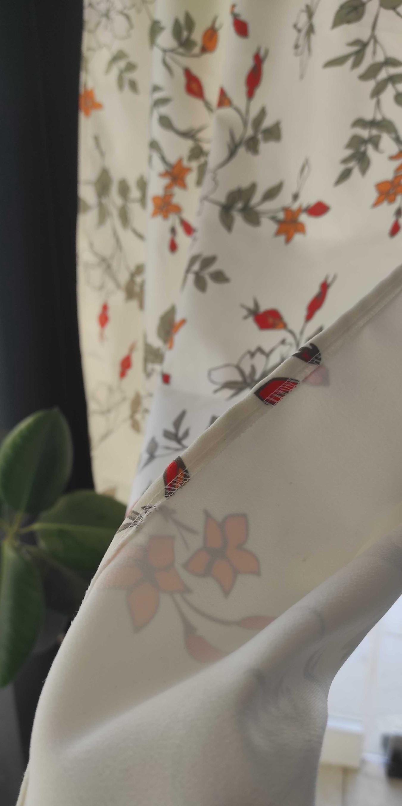 Tropical Palm Leaves Curtain, Elegant Botanical Window Drapes, Modern Boho Tropical Panels, Leafy Curtain Panel