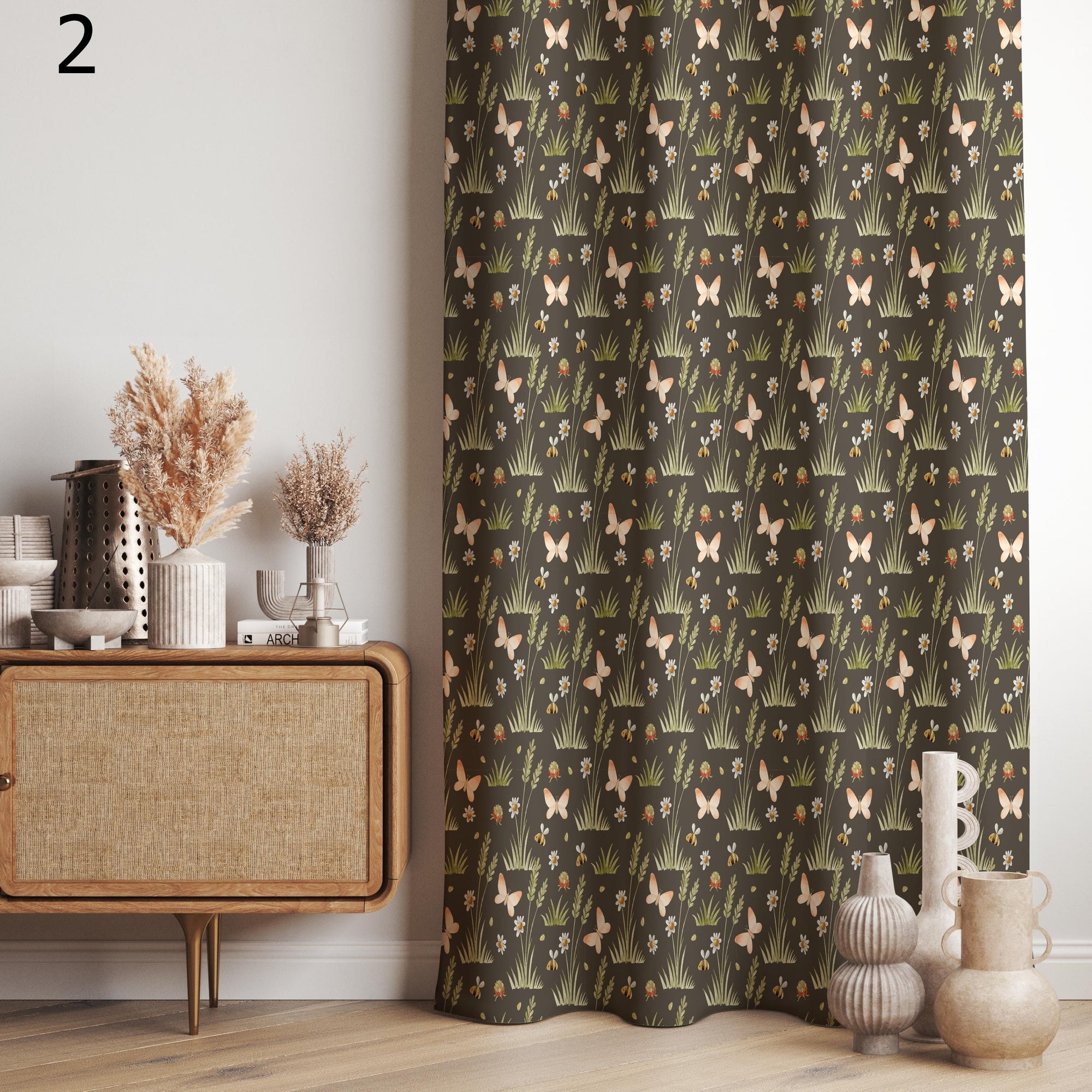 Farmhouse Floral Panels, Tropical Botanical Curtains, Colorful Floral Jungle Leaf Drapes, Vibrant Nature Inspired Window Panels