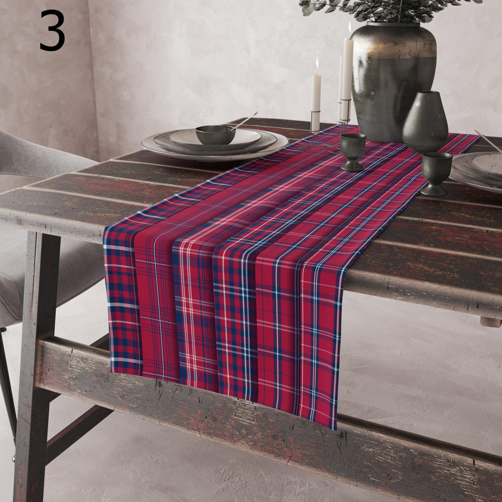 Independence Day Buffalo Plaid Table Runners, 4th July Table Runners, Patriotic Plaid Table Runners, Independent Day Dining Table Runners
