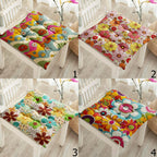 Retro Floral Chair Pads, 70s Style Colorful Seat Cushions, Boho Flower Power Chair Cushions, Hippie Flowers Kitchen & Patio Pillows