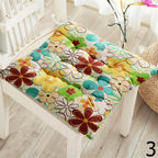 Retro Floral Chair Pads, 70s Style Colorful Seat Cushions, Boho Flower Power Chair Cushions, Hippie Flowers Kitchen & Patio Pillows