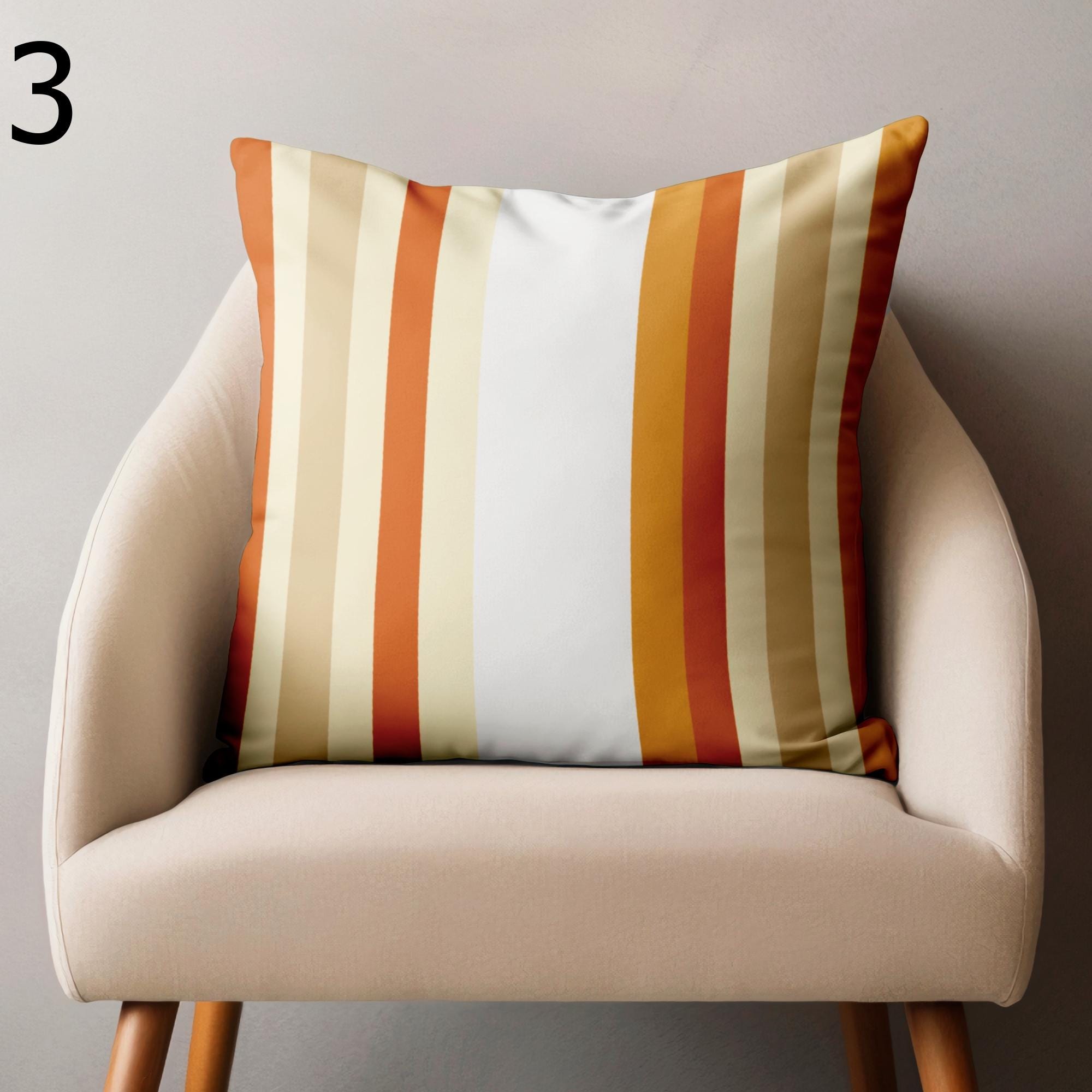 Retro Vintage Pillow Covers, 70s Funky Colorful Cushion Covers, Mid Century Throw Pillow Covers, MCM Orange Mustard Pillowcases