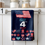 4th of July Kitchen Towels, Independence Day Dish Towels, Patriotic Tea Towels, USA Flag Towel Set, Red White Blue Kitchen Gift