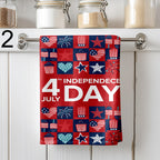 4th of July Kitchen Towels, Independence Day Dish Towels, Patriotic Tea Towels, USA Flag Towel Set, Red White Blue Kitchen Gift