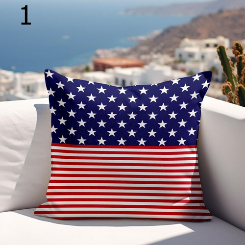 4th July Outdoor Patio Cushion Cover, Independence Day Outdoor Pillow Covers, Outdoor Patriotic Pillowcase, 4th July Waterproof Pillowcases