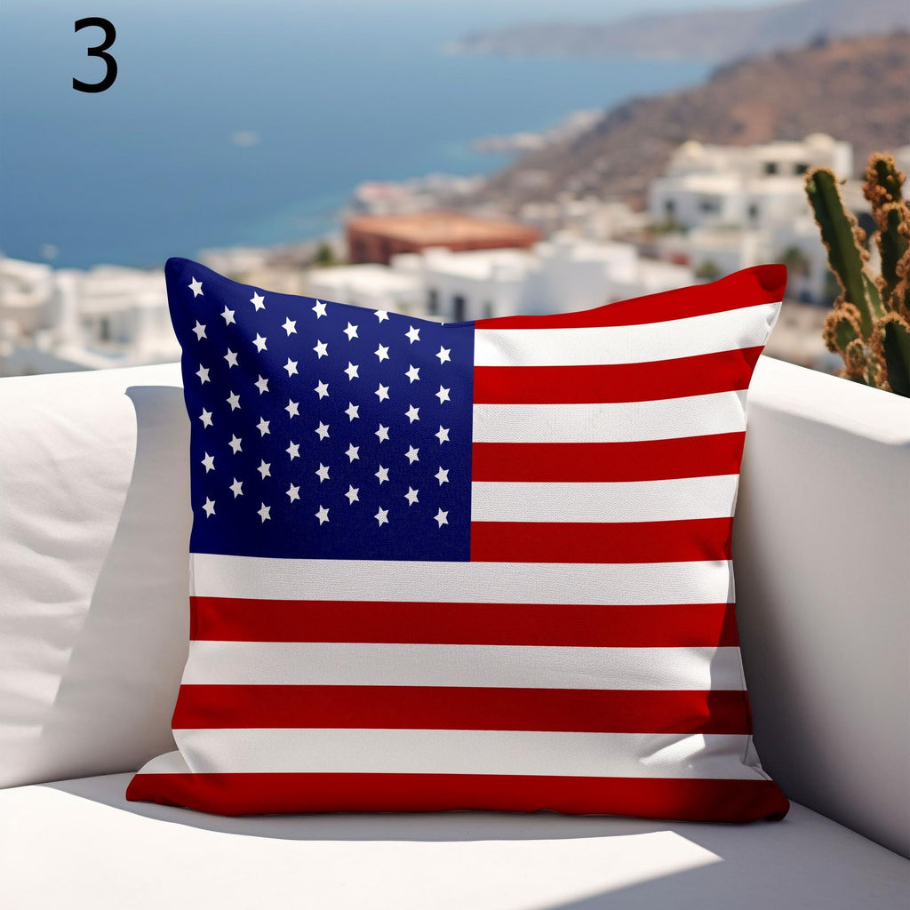 4th July Outdoor Patio Cushion Cover, Independence Day Outdoor Pillow Covers, Outdoor Patriotic Pillowcase, 4th July Waterproof Pillowcases