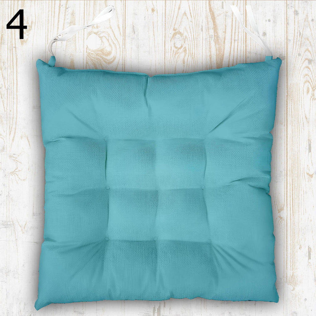 Solid Color Tufted Chair Cushions, Tie-On Seat Cushions, Boho Chair Pads, Farmhouse Rustic Seat Pillows, Dining Chair Pads