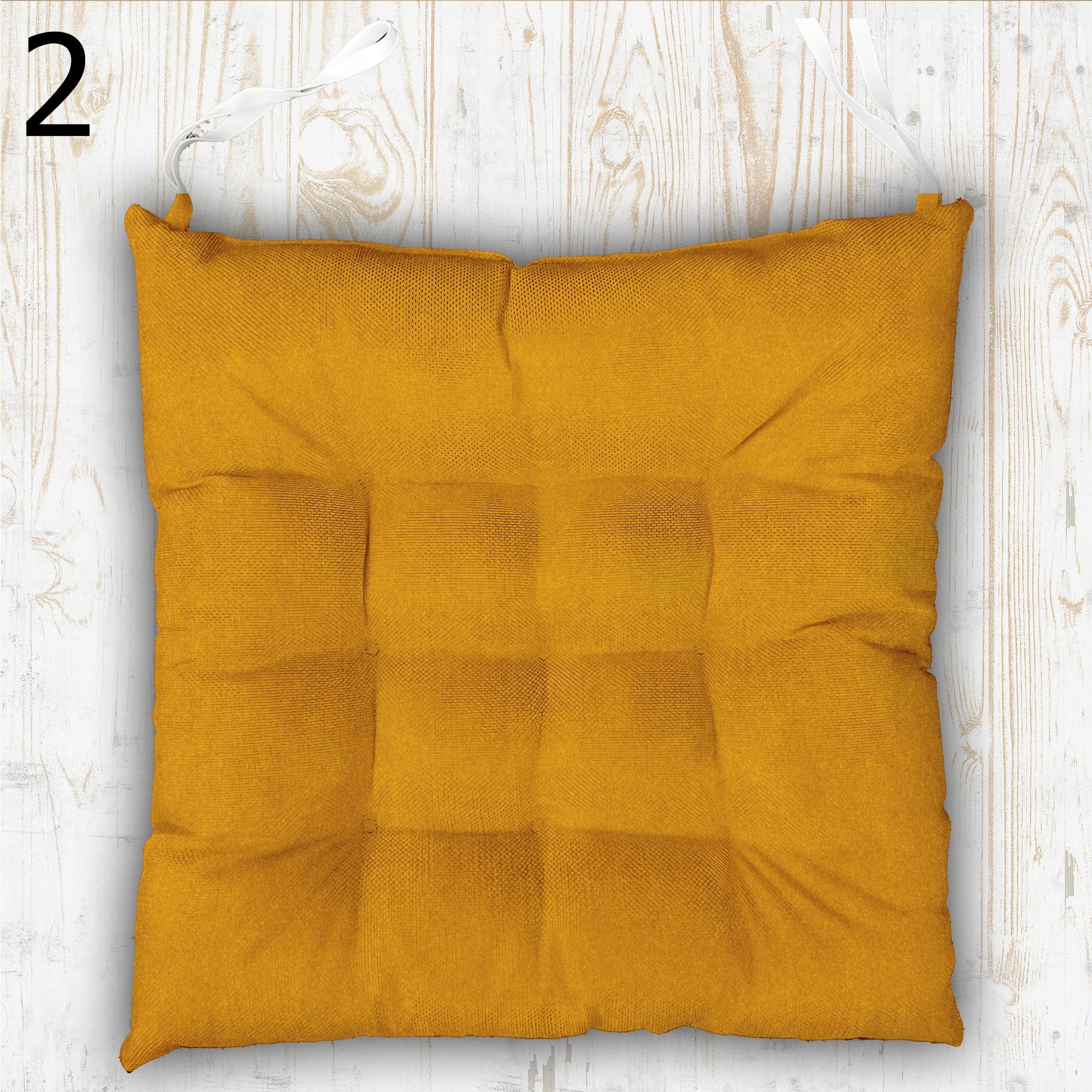 Solid Color Tufted Chair Cushions, Tie-On Seat Cushions, Boho Chair Pads, Farmhouse Rustic Seat Pillows, Dining Chair Pads
