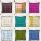 Modern Boho Tie-On Chair Pads, Colorful Seat Cushions, Cozy Chair Pillows, Patterned Dining Chair Cushions, Washable Chair Pads