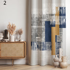 Mid-Century Modern Abstract Curtains, Retro Geometric Art Drapes, Minimalist Boho Window Panels, Abstarct Art Panel Curtains