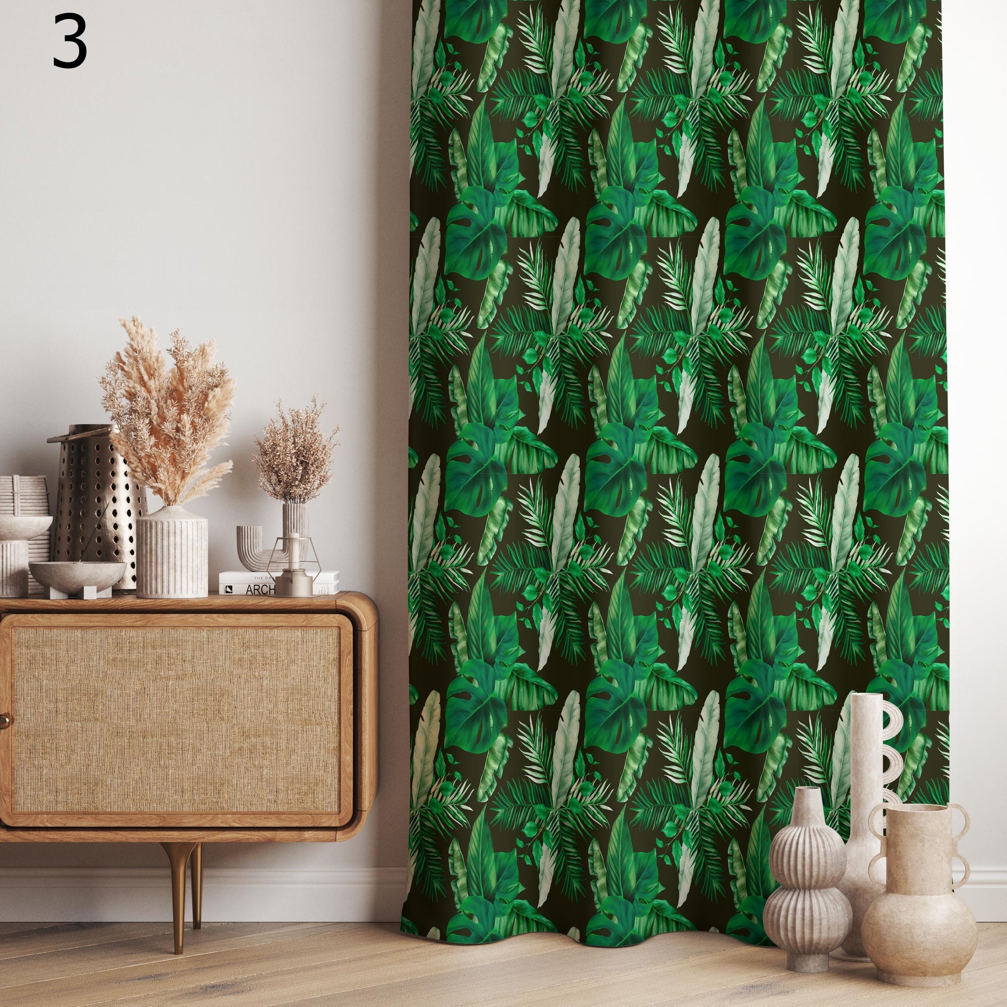 Farmhouse Floral Panels, Tropical Botanical Curtains, Colorful Floral Jungle Leaf Drapes, Vibrant Nature Inspired Window Panels