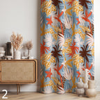 Tropical Jungle Curtains, Tropical Hawaian Drapes, Tropical Green Leaves Window Panels, Monstera Leaf Curtain Panels