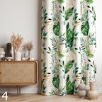 Tropical Jungle Curtains, Tropical Hawaian Drapes, Tropical Green Leaves Window Panels, Monstera Leaf Curtain Panels