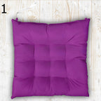 Colorful Chair Pads with Ties, Solid Cotton Seat Cushions, Vibrant Chair Pillow, Multicolored Kitchen Chair Pads, Square Chair Cushion