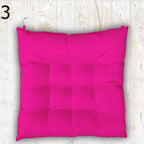 Colorful Chair Pads with Ties, Solid Cotton Seat Cushions, Vibrant Chair Pillow, Multicolored Kitchen Chair Pads, Square Chair Cushion