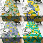 Farmhouse Lemon Table Runners, Lemon Table Runners, Lime Table Runners, Yellow Lemon Kitchen Dining Table Decor, Yellow Lemon Print Runners
