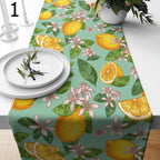 Farmhouse Lemon Table Runners, Lemon Table Runners, Lime Table Runners, Yellow Lemon Kitchen Dining Table Decor, Yellow Lemon Print Runners