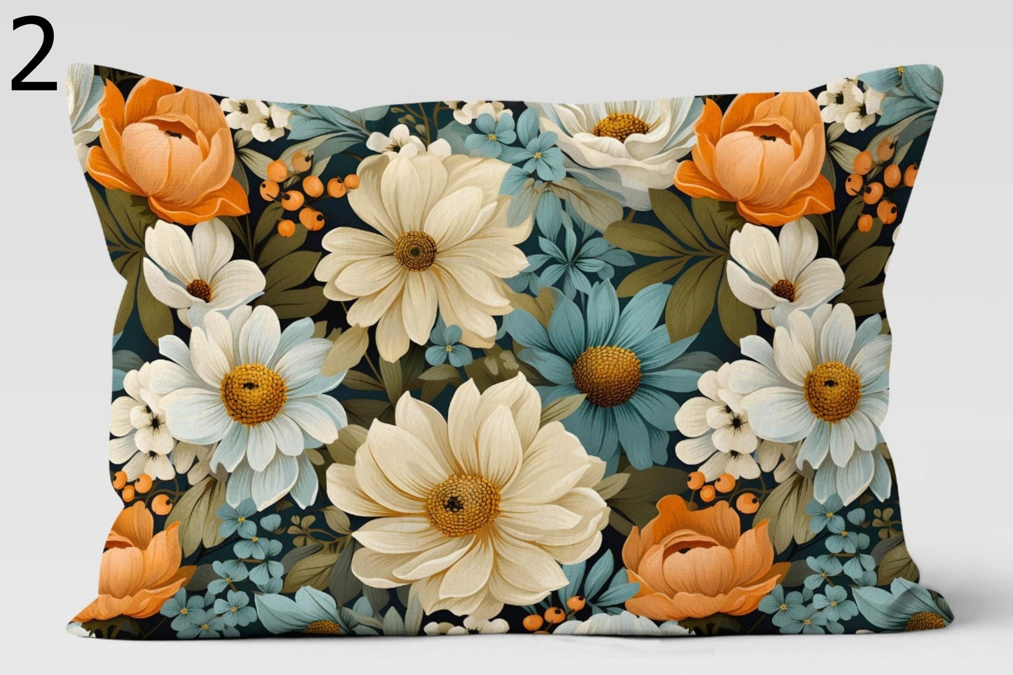 Daisy Pillow Covers, Colorful Floral Throw Pillows, Retro Flower Cushion Covers, Summer Botanical Rectangle Pillowcases