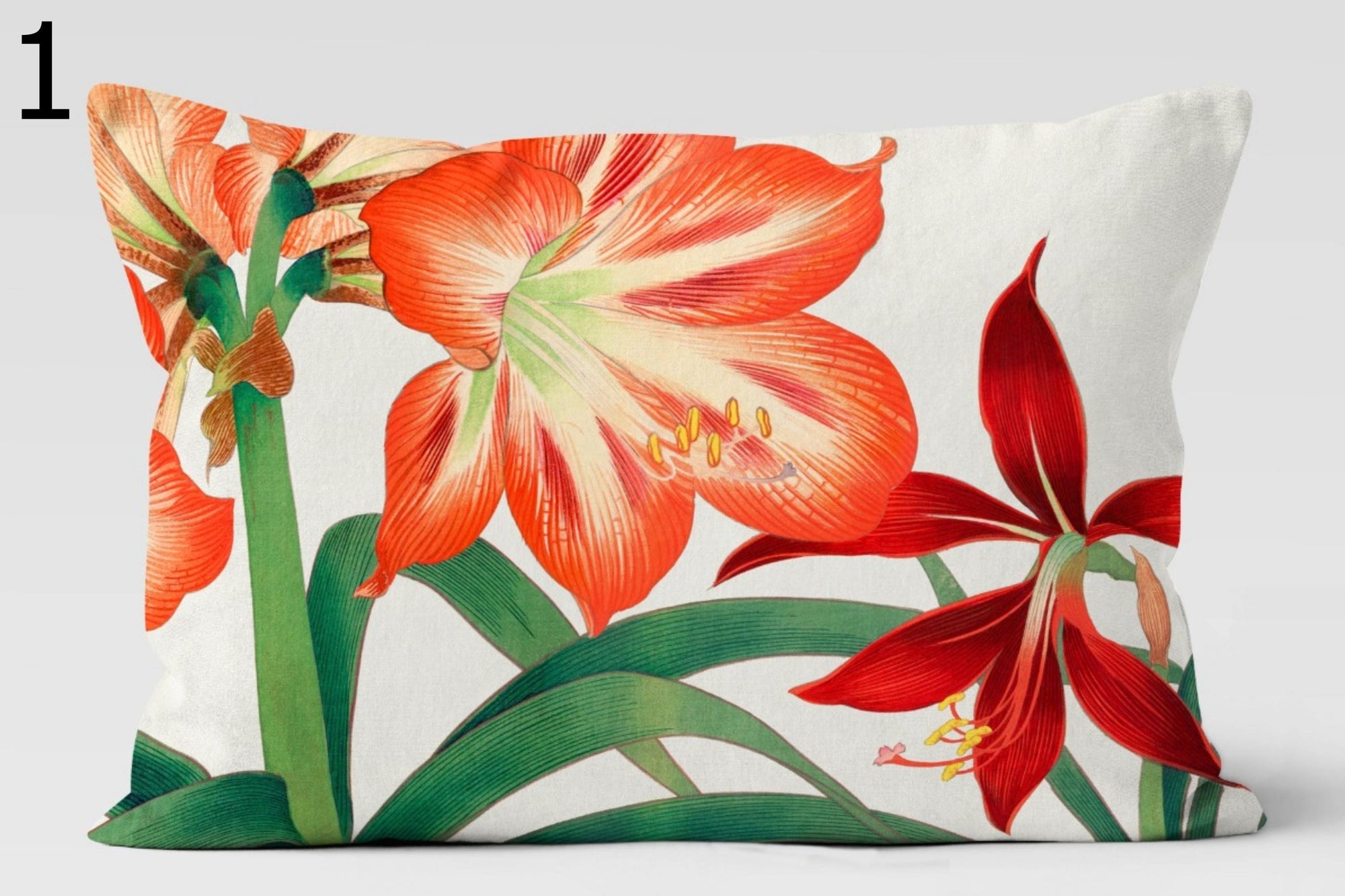 Botanical Flower Pillow Covers, Vintage Floral Cushion Covers, Retro Garden Throw Pillows, Colorful Nature Print Pillowcase