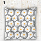 Vibrant Colors Lemon Print Chair Cushion, Lemon Chair Pads, Yellow Summer Chair Pads with Ties, Daisy Floral Patio Chair Pads