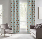 Mid Century Modern Blue Curtain Panels, 70s Retro Blue Curtains, MCM Curtain, Retro Style Window Curtains, 50s 60s Sun Curtain Panels