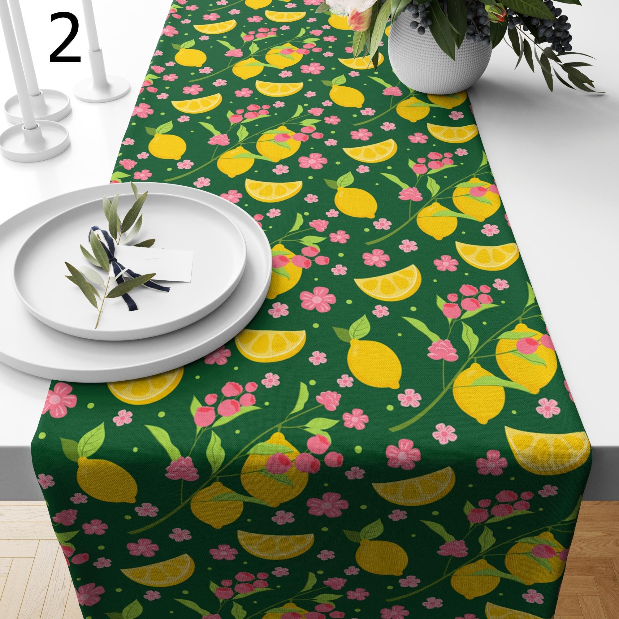 Farmhouse Lemon Table Cover, Citrus Lemon Table Decor Runners, Lemon Coffee Table Runner, Yellow Lemon Table Runners, Lemon Table Covers