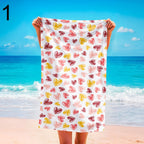 Colorful Heart Beach Towels, Romantic Summer Style Pool Towel, Soft & Lightweight Sand-Free Towel, Heart Print Towel, Romantic Beach Gift