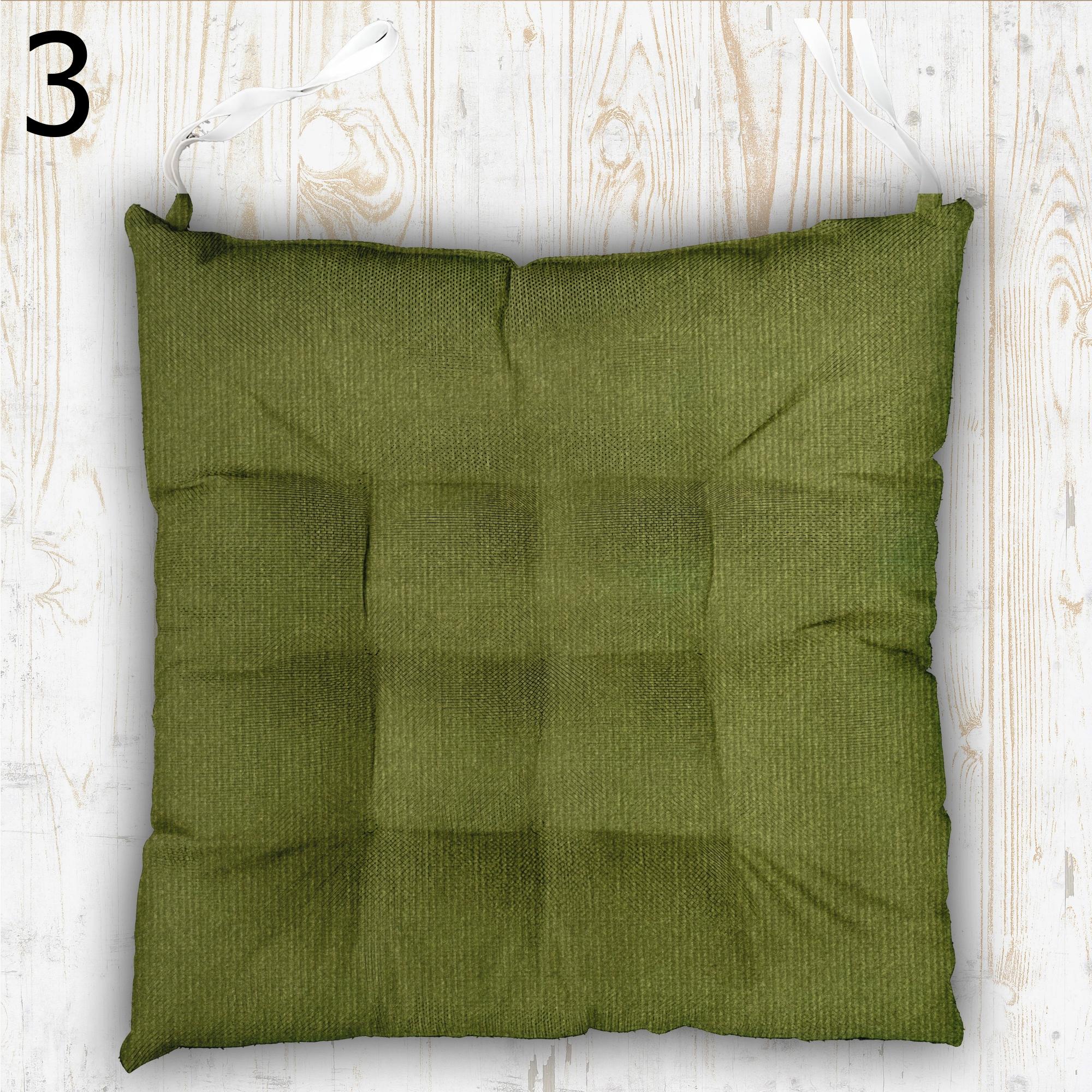 Solid Color Tufted Chair Cushions, Tie-On Seat Cushions, Boho Chair Pads, Farmhouse Rustic Seat Pillows, Dining Chair Pads
