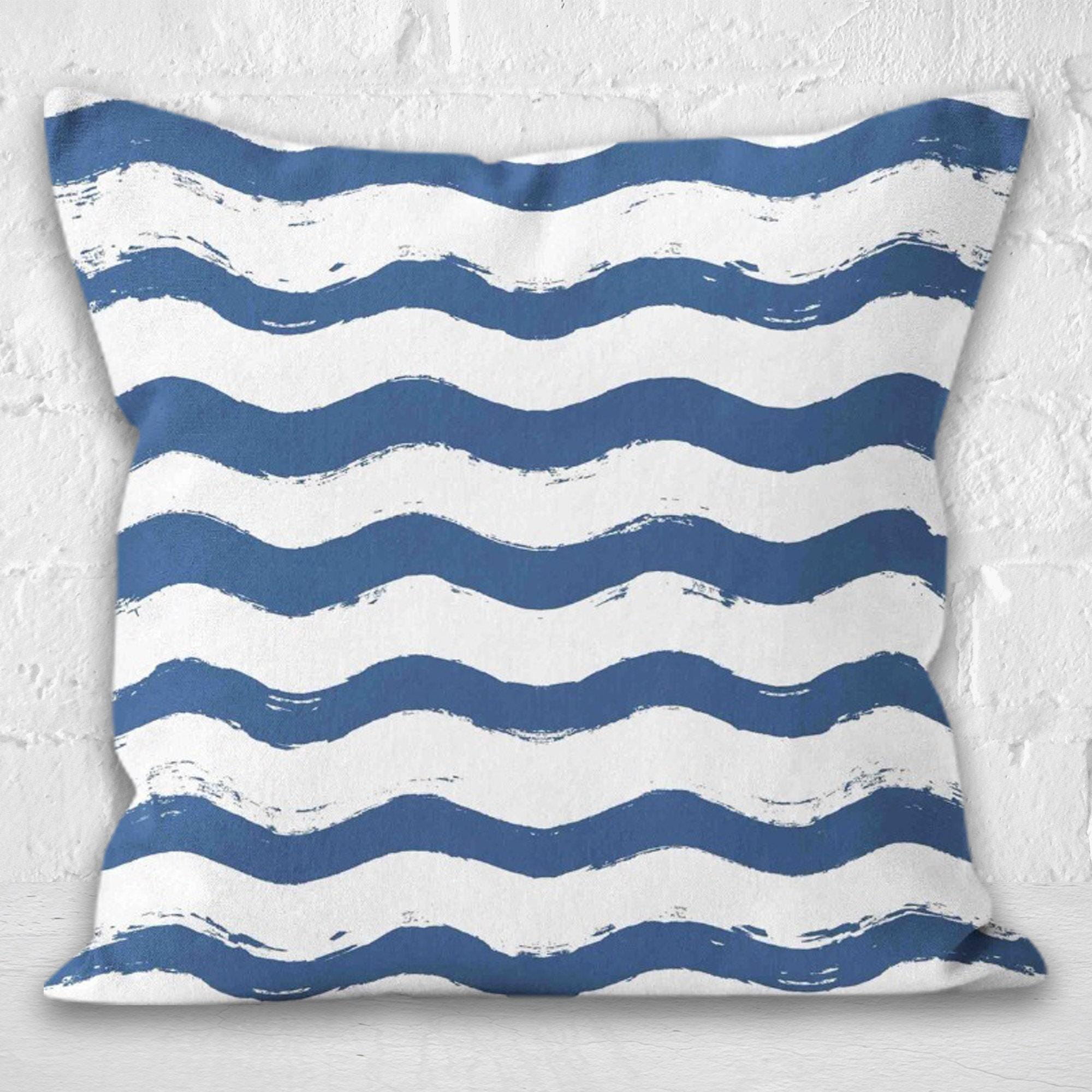 Coastal Pillow Covers, Waterproof Ocean Pillowcase, Beach House Indoor/Outdoor Home Decor, Sea Life Coral Reef and Fish Pillowcases