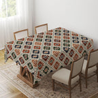 Ethnic Boho Tablecloth, Southwestern Aztec Tablecloth, Kilim Rug Print Tablecloth, Boho Home Decor, Native American Tablecloth