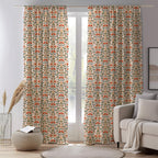 Retro Floral Curtains, 70s Hand Drawn Flower Drapes, 70s Boho Floral Curtain Panels, Mid Century Retro Flowers Window Print Curtains