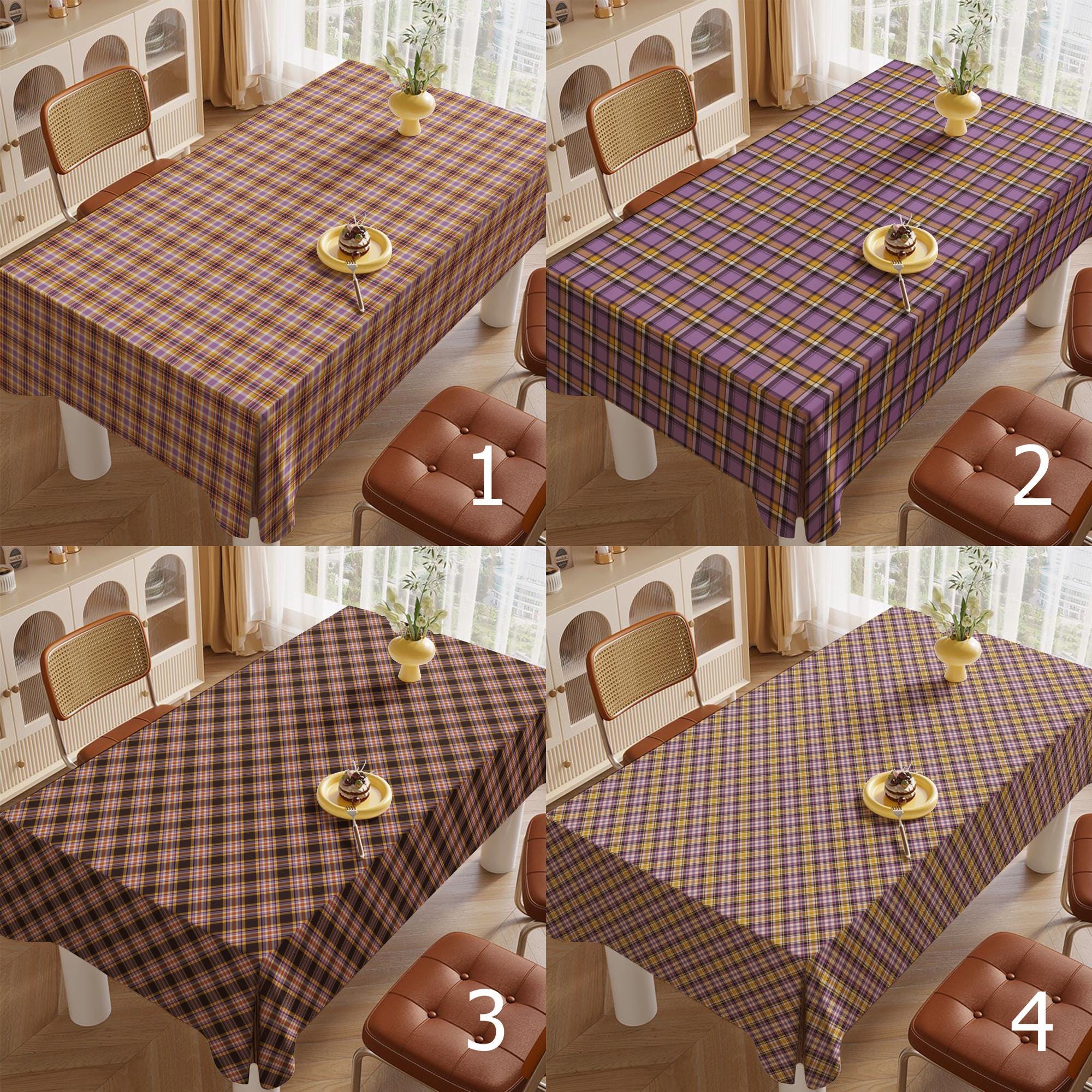 Rustic Plaid Tablecloth, Fall Checkered Table Cover, Country Style Table Linen, Autumn Gingham Tablecloth, Warm Tartan Table Cover