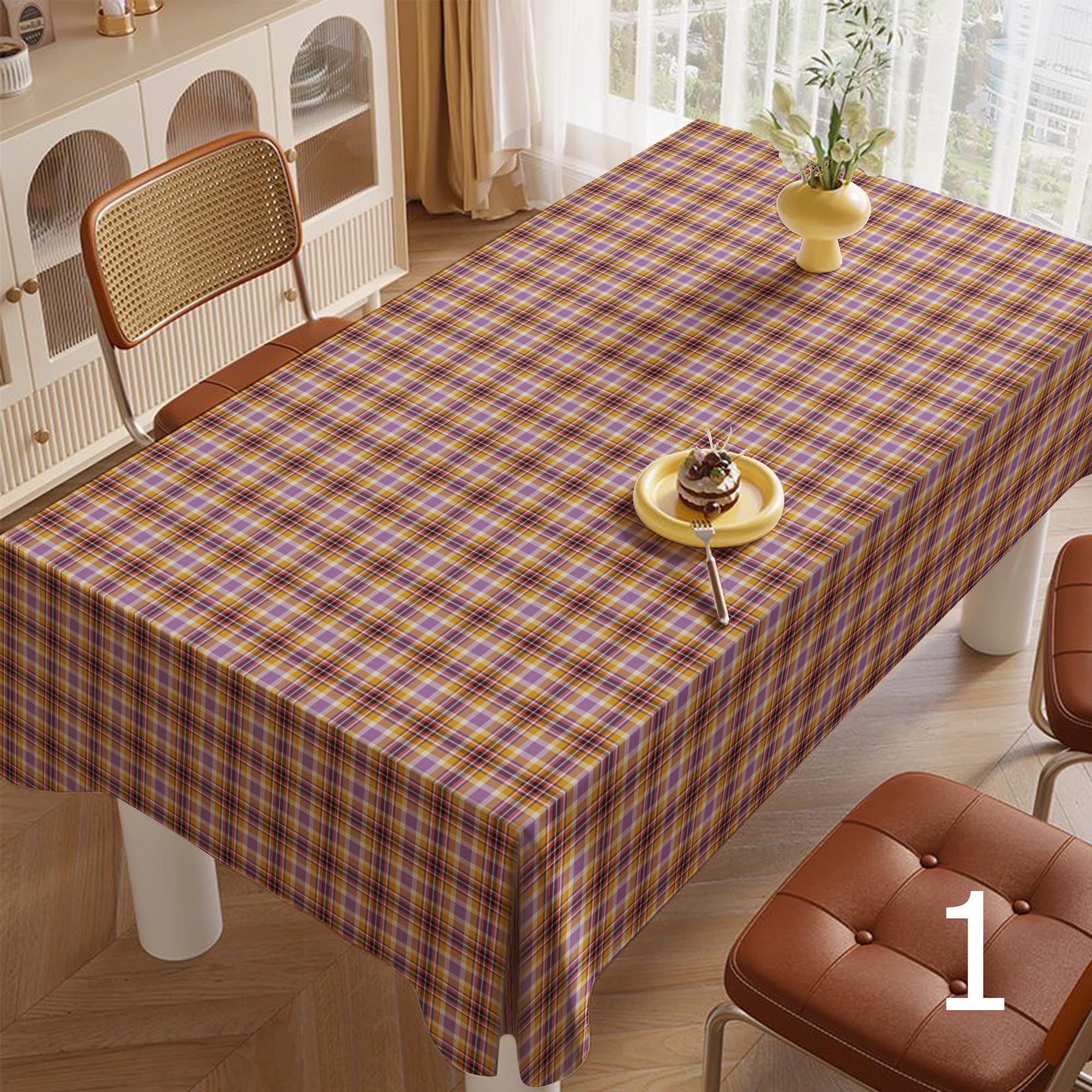 Rustic Plaid Tablecloth, Fall Checkered Table Cover, Country Style Table Linen, Autumn Gingham Tablecloth, Warm Tartan Table Cover