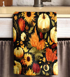 Thanksgiving Hand Towel, Autumn Pumpkin Tea Towels, Thanksgiving Pumpkin Dish Towel, Fall Orange Pumpkin Kitchen Towels, Pumpkin Tea Towels