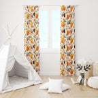 Cute Animals Print Curtain, Kids Room Drapes, Cute Safari Nursery Curtain, Cartoon Animal Art Window Curtain Panels, Toddler Print Drapes,