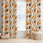 Cute Animals Print Curtain, Kids Room Drapes, Cute Safari Nursery Curtain, Cartoon Animal Art Window Curtain Panels, Toddler Print Drapes,