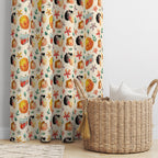 Cute Animals Print Curtain, Kids Room Drapes, Cute Safari Nursery Curtain, Cartoon Animal Art Window Curtain Panels, Toddler Print Drapes,