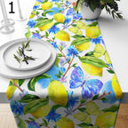 Lemon Table Runners, Farmhouse Lemon Table Runners, Lime Table Runners, Yellow Lemon Kitchen Dining Table Decor, Yellow Lemon Print Runners