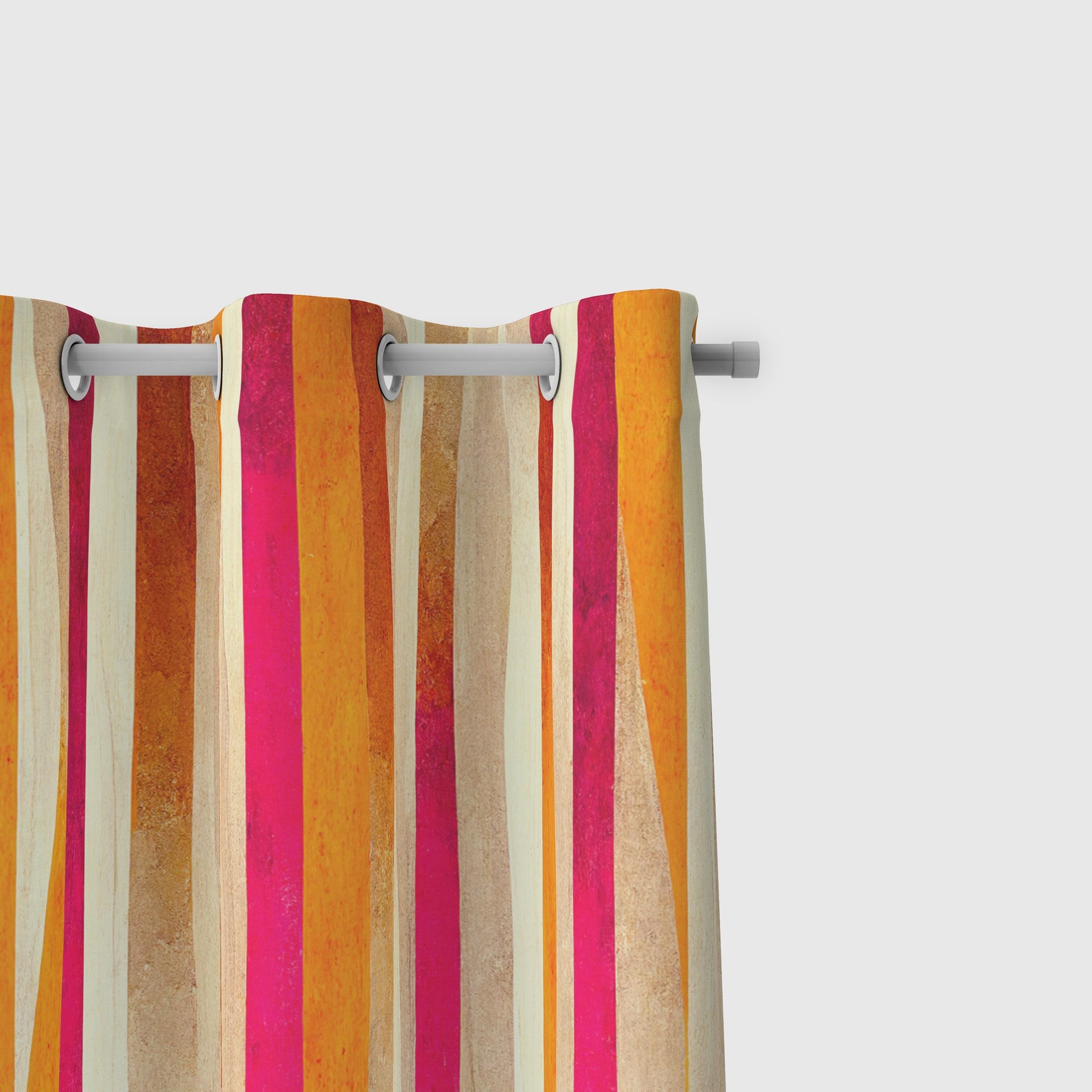 70s Style Striped Curtains, Mid Century Modern Curtain Panels, Retro Geometric Window Panels, Colorful MCM Abstract Drapes, Orange Curtains