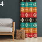 Tribal Geometric Curtains, Southwestern Pattern Drapes, Boho Earth Tone Window Panels, Native Inspired Aztec Curtain