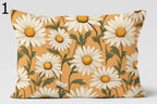 Daisy Pillow Covers, Colorful Floral Throw Pillows, Retro Flower Cushion Covers, Summer Botanical Rectangle Pillowcases