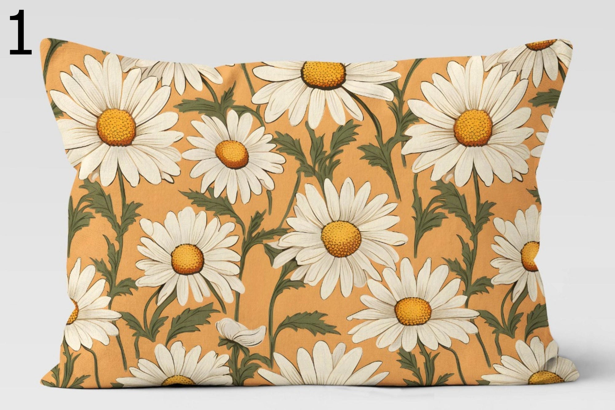 Daisy Pillow Covers, Colorful Floral Throw Pillows, Retro Flower Cushion Covers, Summer Botanical Rectangle Pillowcases
