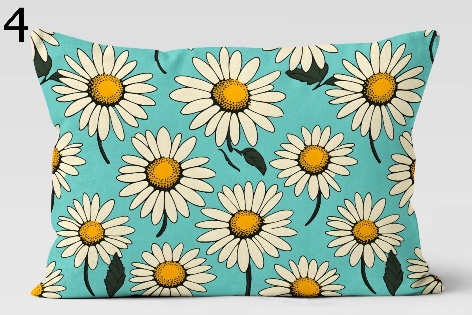 Daisy Pillow Covers, Colorful Floral Throw Pillows, Retro Flower Cushion Covers, Summer Botanical Rectangle Pillowcases