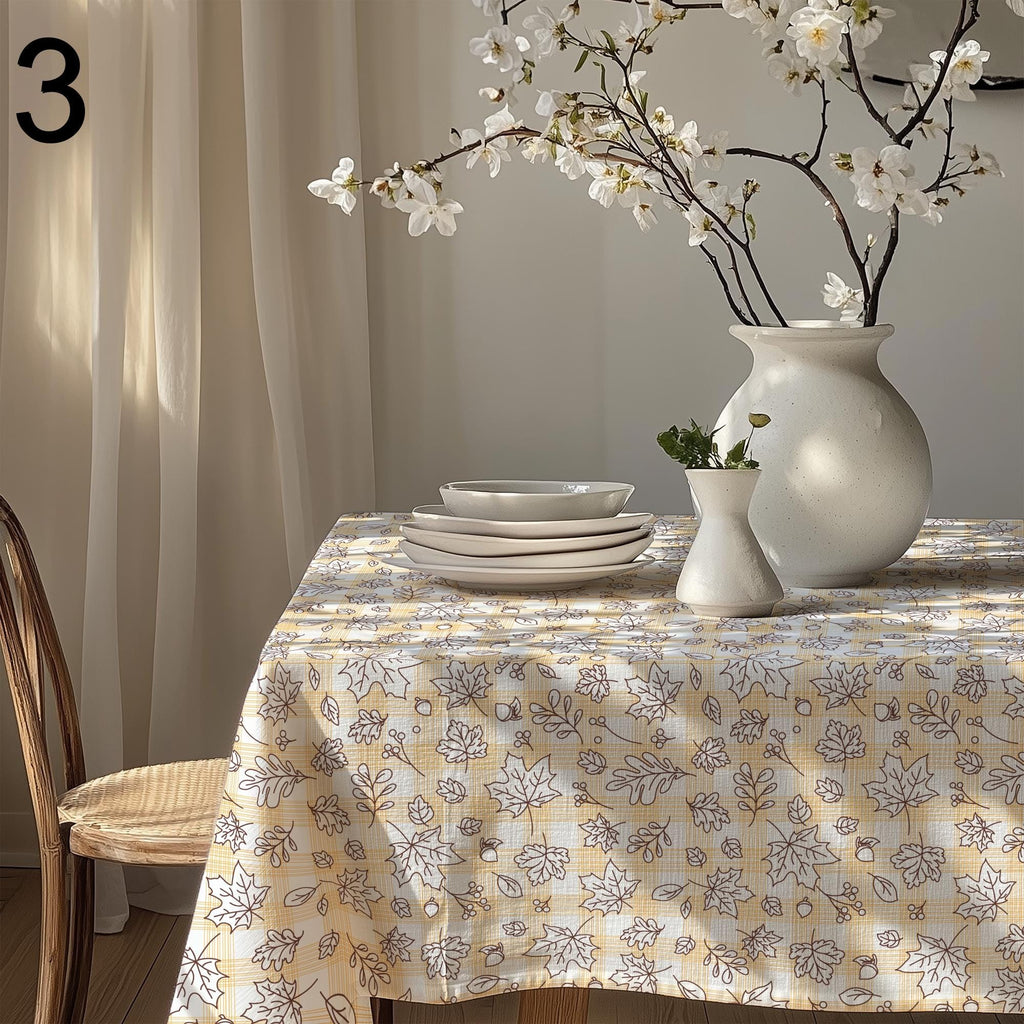 Fall Leaf Tablecloth, Autumn Table Cover, Thanksgiving Table Decor, Harvest Table Linen, Rustic Maple Leaf Tablecloth, Autumn Table Decor