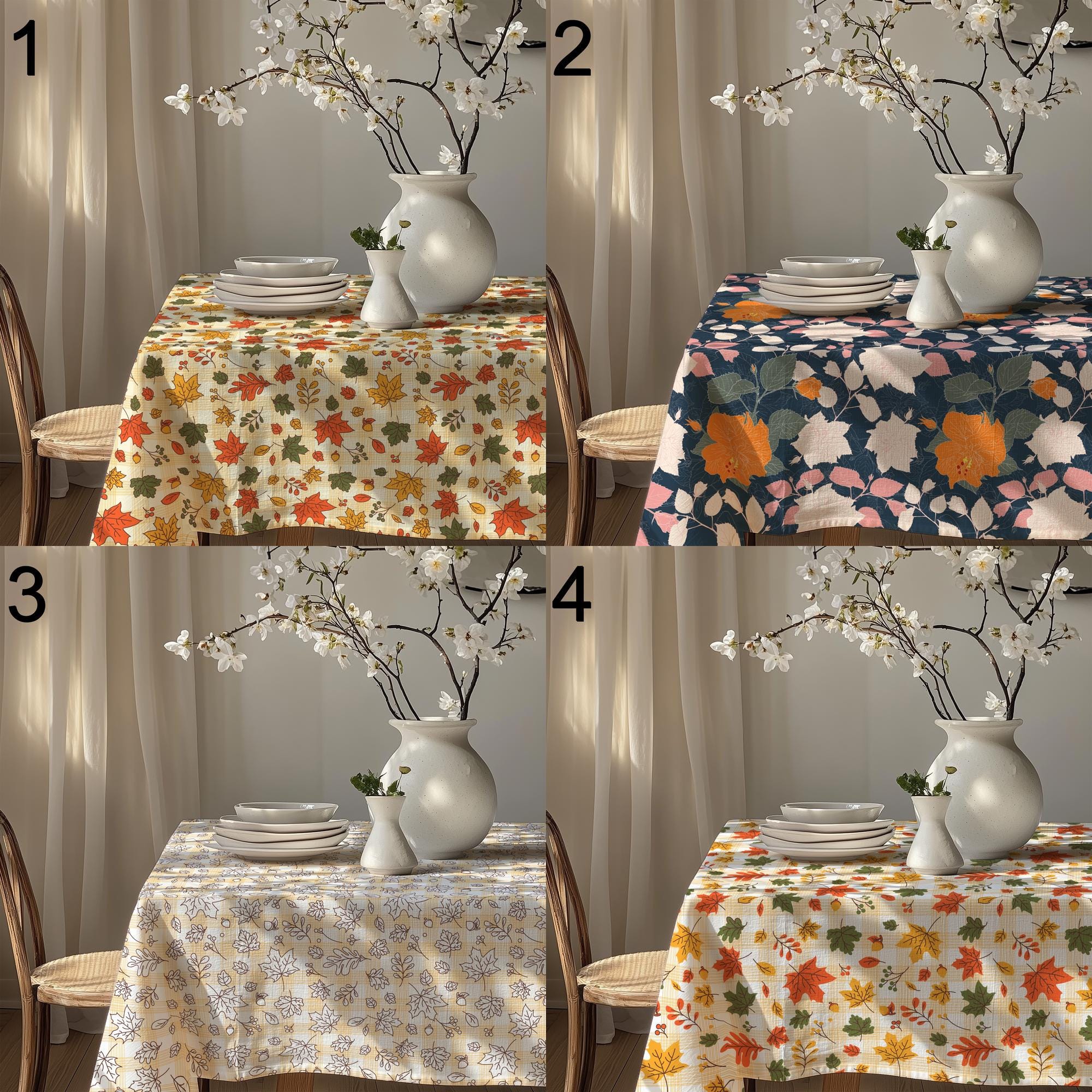 Fall Leaf Tablecloth, Autumn Table Cover, Thanksgiving Table Decor, Harvest Table Linen, Rustic Maple Leaf Tablecloth, Autumn Table Decor